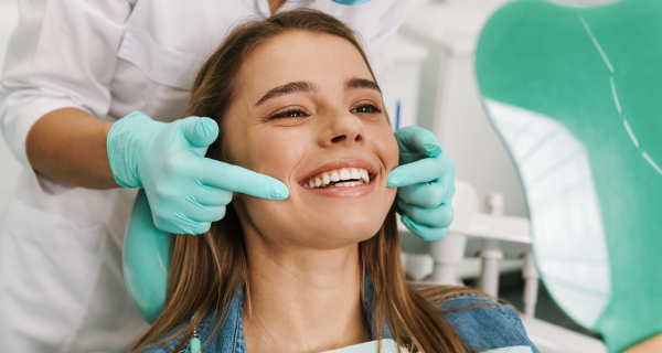 woman white teeth